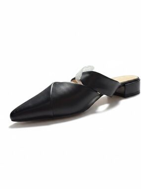 Women's Black Pointed Toe Slip-On Mule